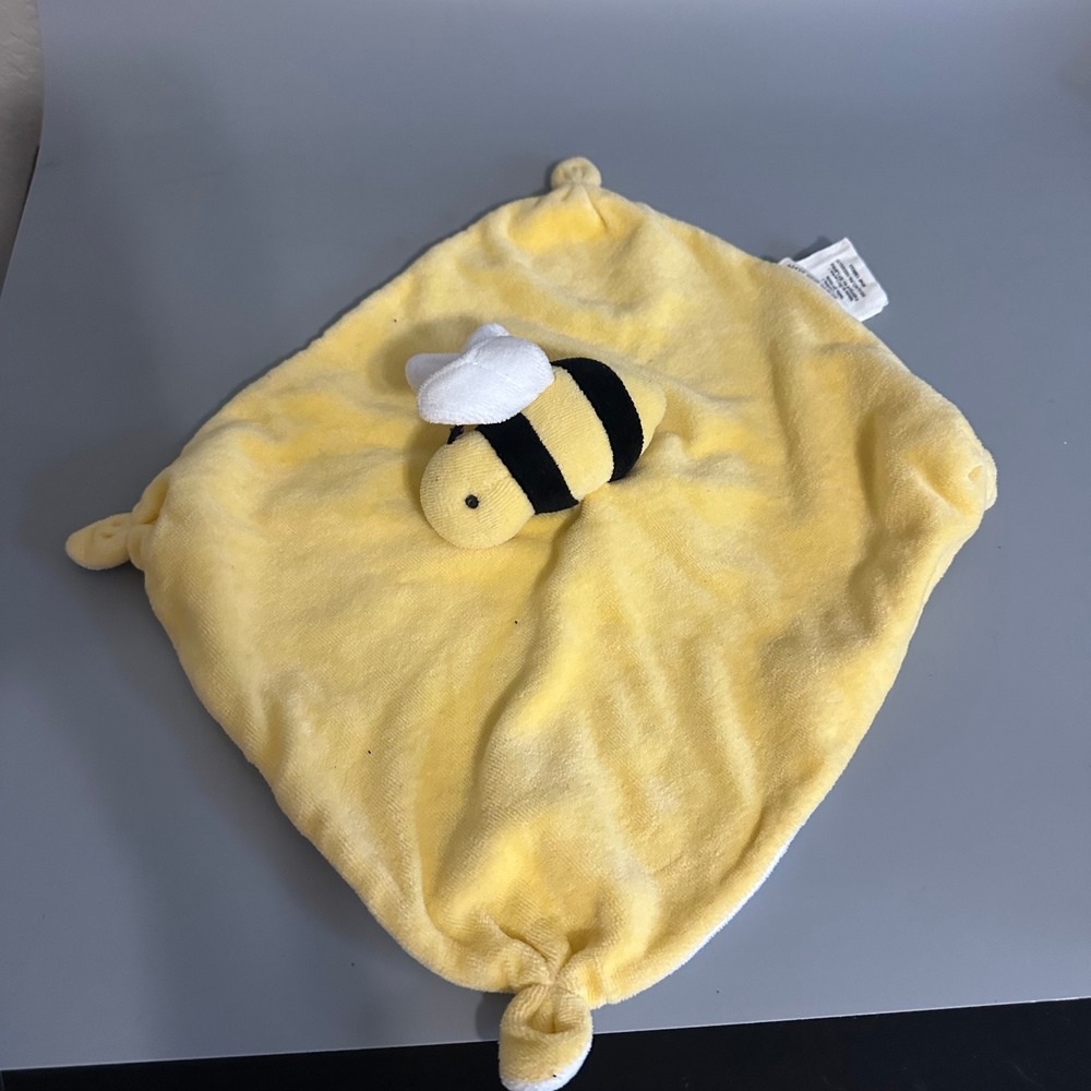 Burt's Bees Baby Bee Organic Cotton Lovey Security Blanket Yellow White Plush
